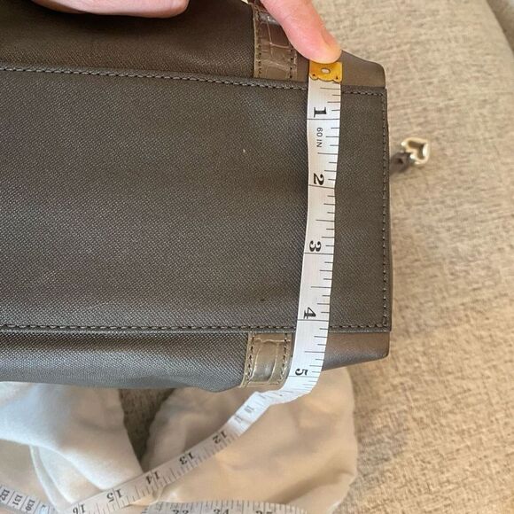 Brighton Womens Double Handle Dangling Beads Tote Handbag Gray - Picture 8 of 8